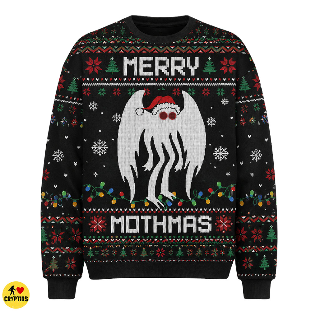 Merry Mothmas Mothman Ugly Christmas Sweatshirt & Hoodie 1 Merry Mothmas Mothman Ugly Christmas Sweatshirt