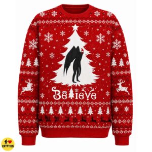 Mothman Believe Ugly Christmas Sweatshirt