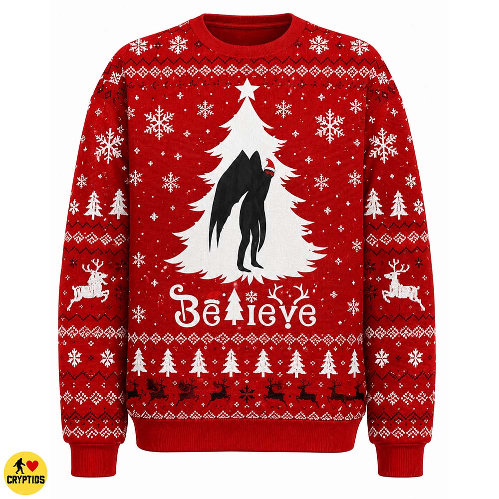 Mothman Believe Ugly Christmas Sweatshirt & Hoodie 1 Mothman Believe Ugly Christmas Sweatshirt