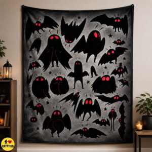 Mothman Halloween Blanket Cute Creepy Cryptid