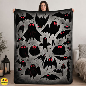 Mothman Halloween Blanket Cute Creepy Cryptid