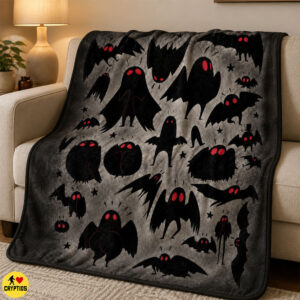 Mothman Halloween Blanket Cute Creepy Cryptid