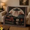 Opossum UFO Blanket Funny Alien Abduction Throw, This Is Fine Meme 7 Opossum UFO Blanket Funny Alien Abduction