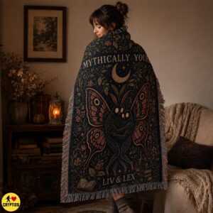 Personalized Mothman Couple Blanket - Custom