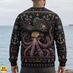 Pirate Kraken Octopus Christmas Sweatshirt