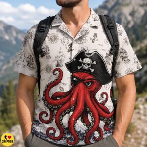 Red Octopus Sea Monster Kraken Pirate Hawaiian Shirt 6 Red Octopus Sea Monster Kraken Pirate Hawaiian Shirt