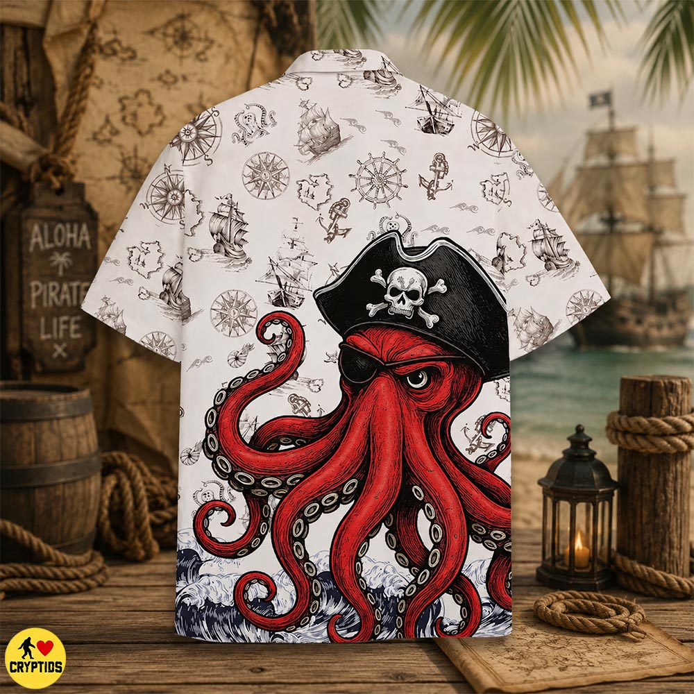 Red Octopus Sea Monster Kraken Pirate Hawaiian Shirt 2 Red Octopus Sea Monster Kraken Pirate Hawaiian Shirt