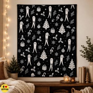 Santa Fresno Nightcrawler Christmas Blanket Cute