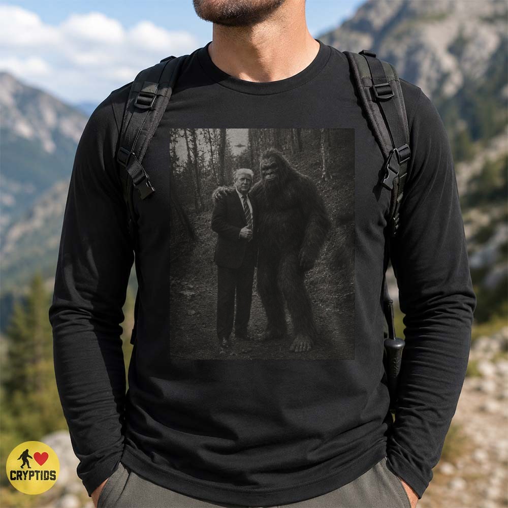 Trump Bigfoot UFO T-Shirt, Funny Photo Paranormal Conspiracy Tee 1 Trump Bigfoot UFO Shirt, Funny Photo Paranormal Conspiracy Shirt