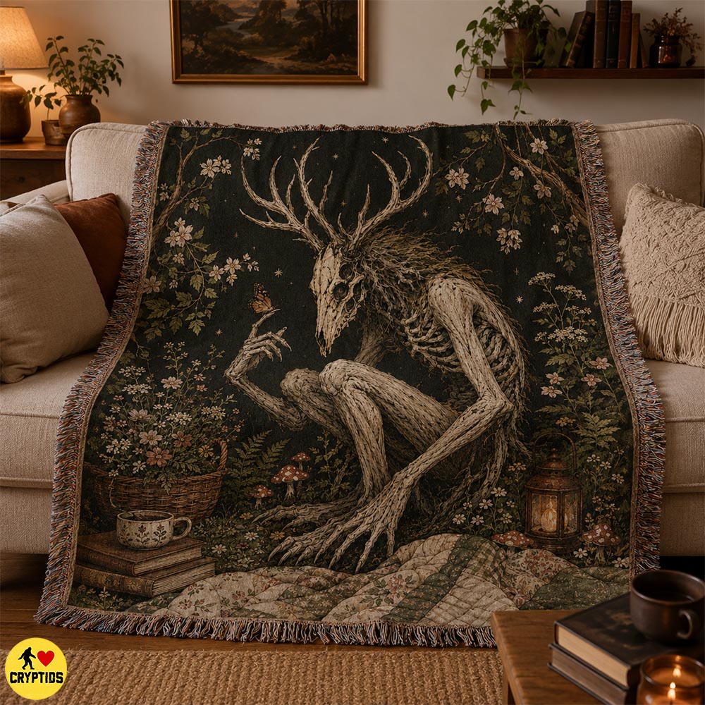 Wendigo Blanket Dark Cottagecore Throw with