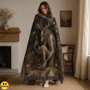 Wendigo Blanket Dark Cottagecore Throw with