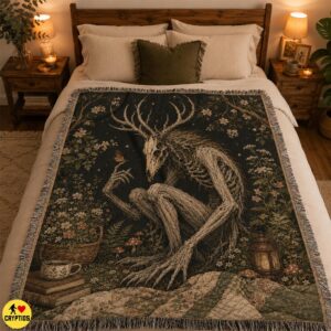 Wendigo Blanket Dark Cottagecore Throw with