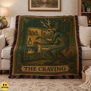 Wendigo Tarot Blanket Occult Horror Throw,