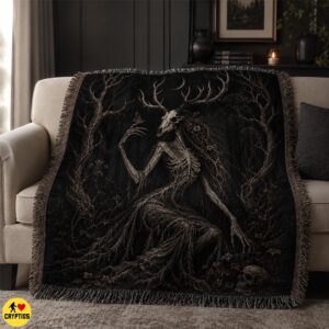 Wendigo Witch Blanket Dark Feminine Gothic