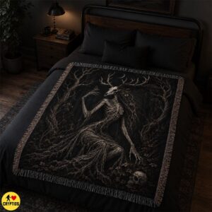 Wendigo Witch Blanket Dark Feminine Gothic