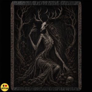 Wendigo Witch Blanket Dark Feminine Gothic