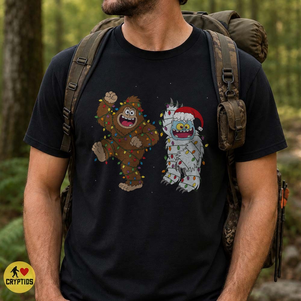 Yeti Bumble Bigfoot Christmas Lights T-Shirt Funny 3 Yeti Bumble Bigfoot Christmas Lights Shirt Funny