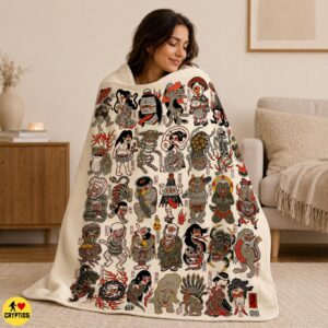 Yokai Blanket Japanese Folklore Monster Throw