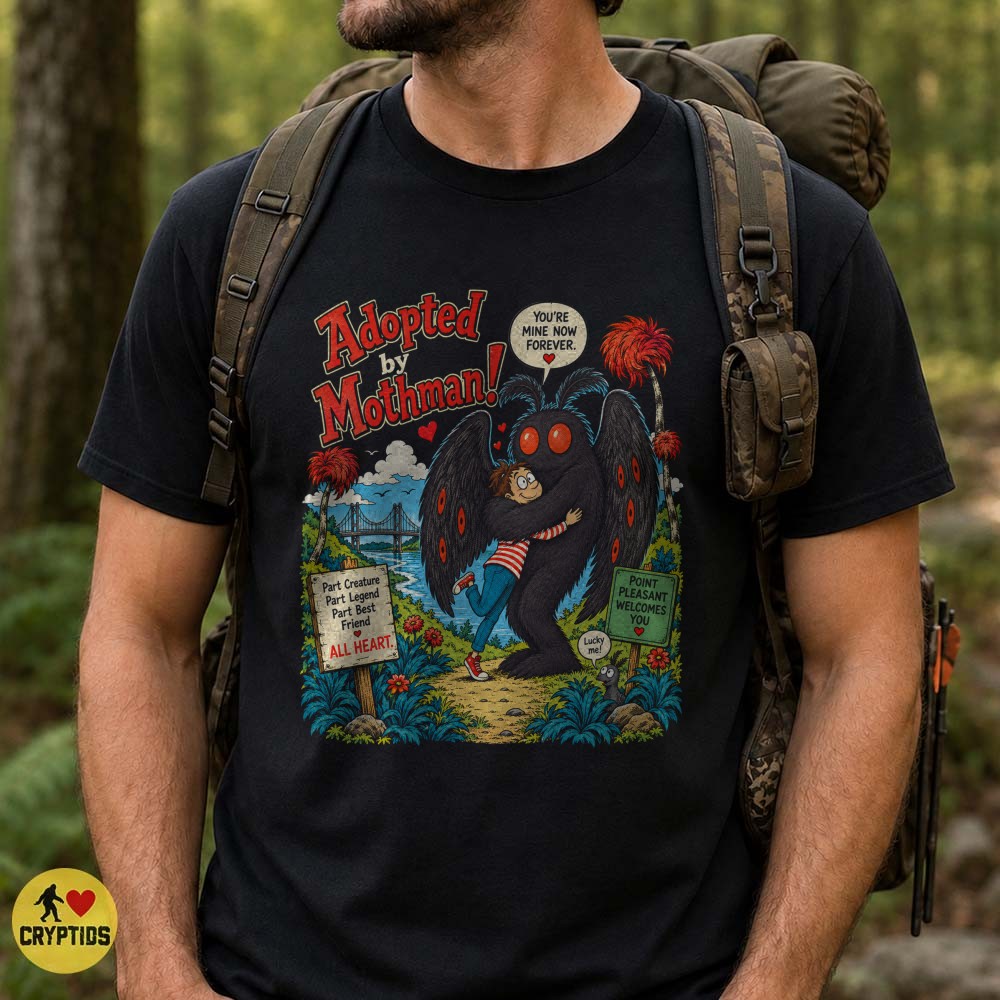 Adopted by Mothman Point Pleasant Retro Storybook T-Shirt 4 Adopted by Mothman Point Pleasant Retro Storybook Shirt