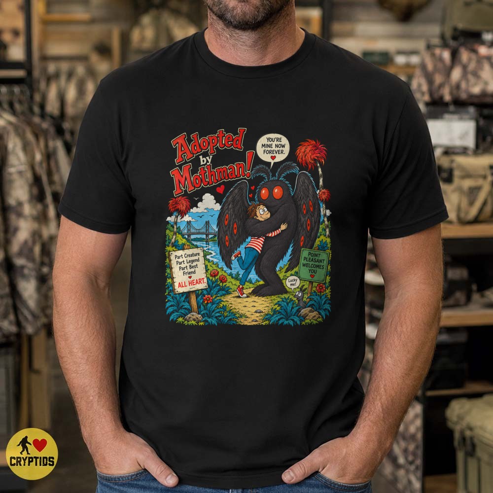Adopted by Mothman Point Pleasant Retro Storybook T-Shirt 5 Adopted by Mothman Point Pleasant Retro Storybook Shirt