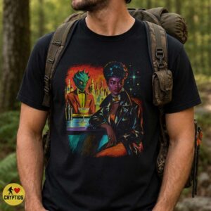 Alien Bartender Retro 1950s Afrofuturist Sci-Fi Lounge Shirt