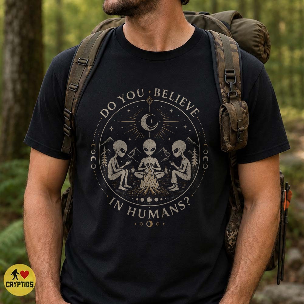 Alien Campfire Do You Believe in Humans T-Shirt 4 Alien Campfire Do You Believe in Humans Shirt