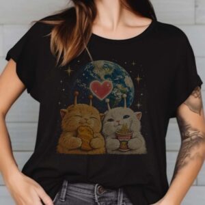 Alien Cats Maruchan Ramen T-Shirt, Retro Kawaii Space Art 6 Alien Cats Maruchan Ramen Shirt, Retro Kawaii Space Art