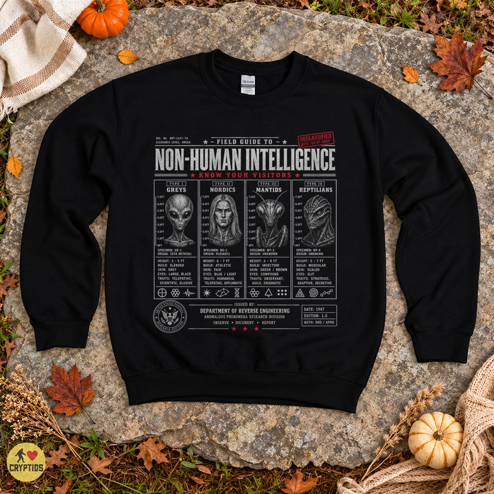 Alien Field Guide Greys Nordics Mantids Reptilians T-Shirt 4 Alien Field Guide Greys Nordics Mantids Reptilians Shirt