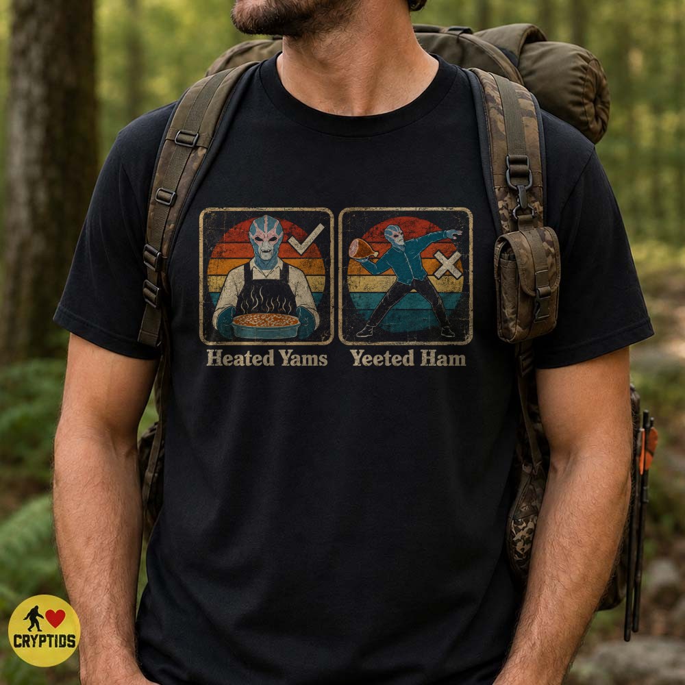 Alien Heated Yams Yeeted Ham Thanksgiving Retro 70s T-Shirt 4 Alien Heated Yams Yeeted Ham Thanksgiving Retro 70s Shirt