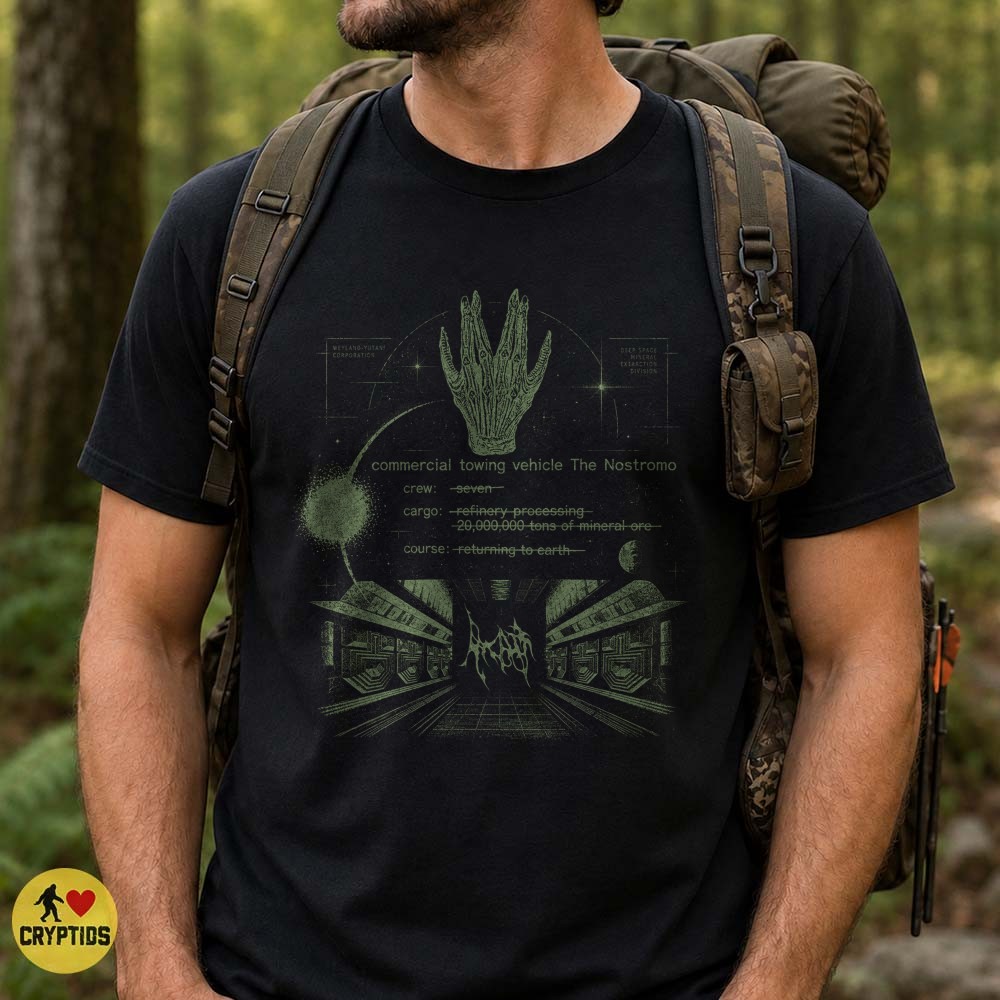 Alien Nostromo Xenomorph Spaceship Blueprint Vintage T-Shirt 2 Alien Nostromo Xenomorph Spaceship Blueprint Vintage Shirt