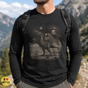 Ancient Aliens Cat Riding T-Rex Shirt, Egyptian UFO