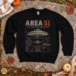 Area 51 UFO Observation Record Blueprint T-Shirt, Groom Lake UAP Classified 7 Area 51 UFO Observation Record Blueprint Shirt, Groom Lake UAP Classified