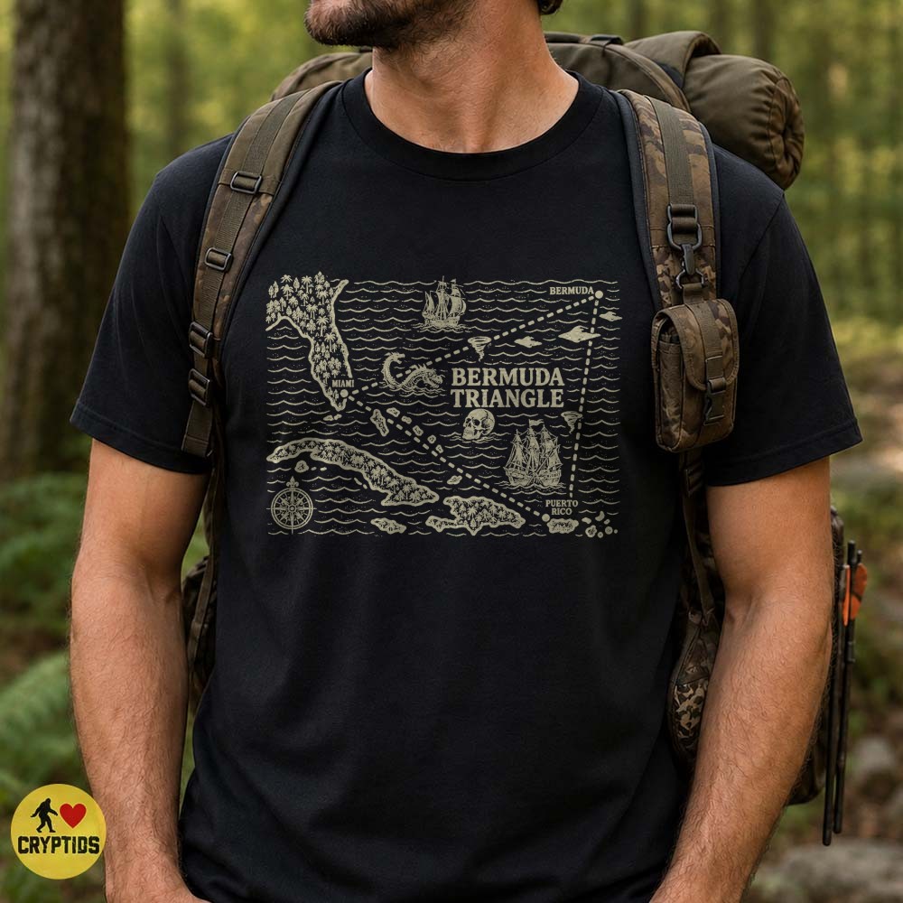 Bermuda Triangle Mystery Map T-Shirt, Vintage Nautical 5 Bermuda Triangle Mystery Map Shirt, Vintage Nautical