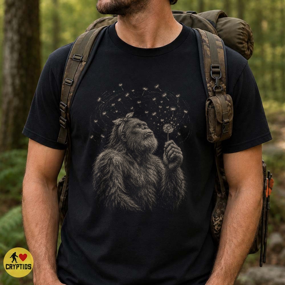 Bigfoot Blowing Dandelion Whimsical T-Shirt For Women Girls 4 Bigfoot Blowing Dandelion Whimsical Shirt For Women Girls
