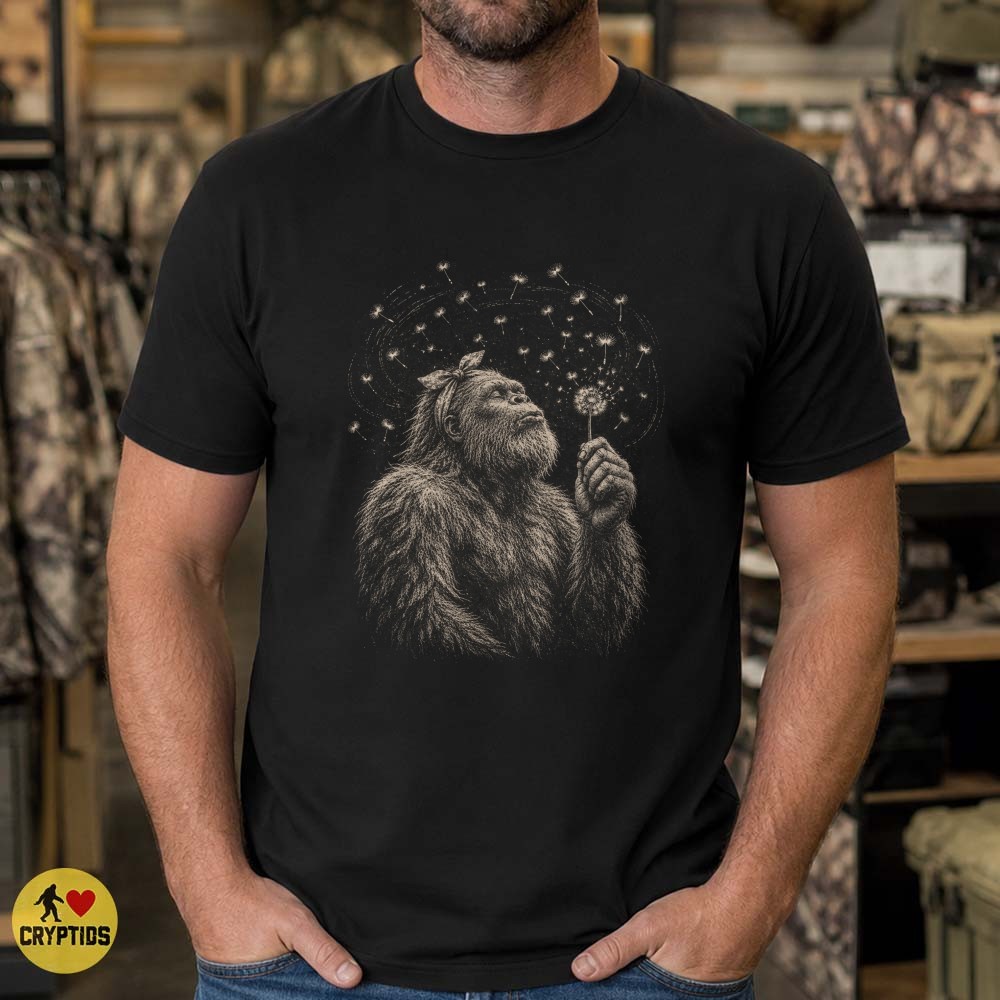 Bigfoot Blowing Dandelion Whimsical T-Shirt For Women Girls 5 Bigfoot Blowing Dandelion Whimsical Shirt For Women Girls