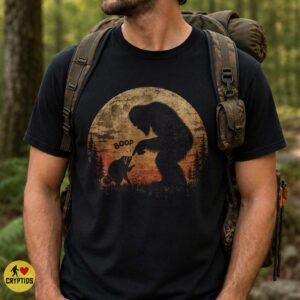 Bigfoot Boops Raccoon Retro Funny Cryptid Shirt