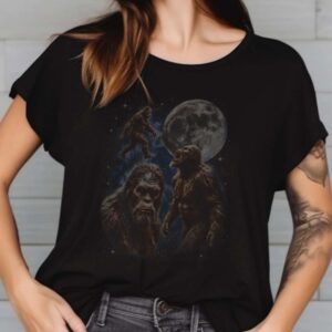 Bigfoot Moonlit Portraits Shirt, Cosmic Cryptid