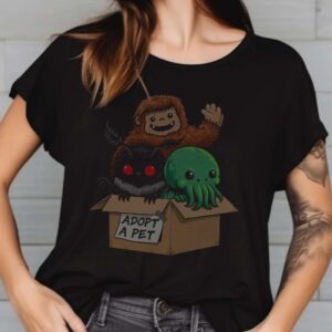 Bigfoot Mothman Cthulhu Adopt a Pet Shirt, Cute Cryptid
