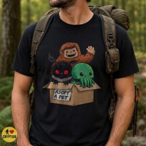 Bigfoot Mothman Cthulhu Adopt a Pet Shirt, Cute Cryptid