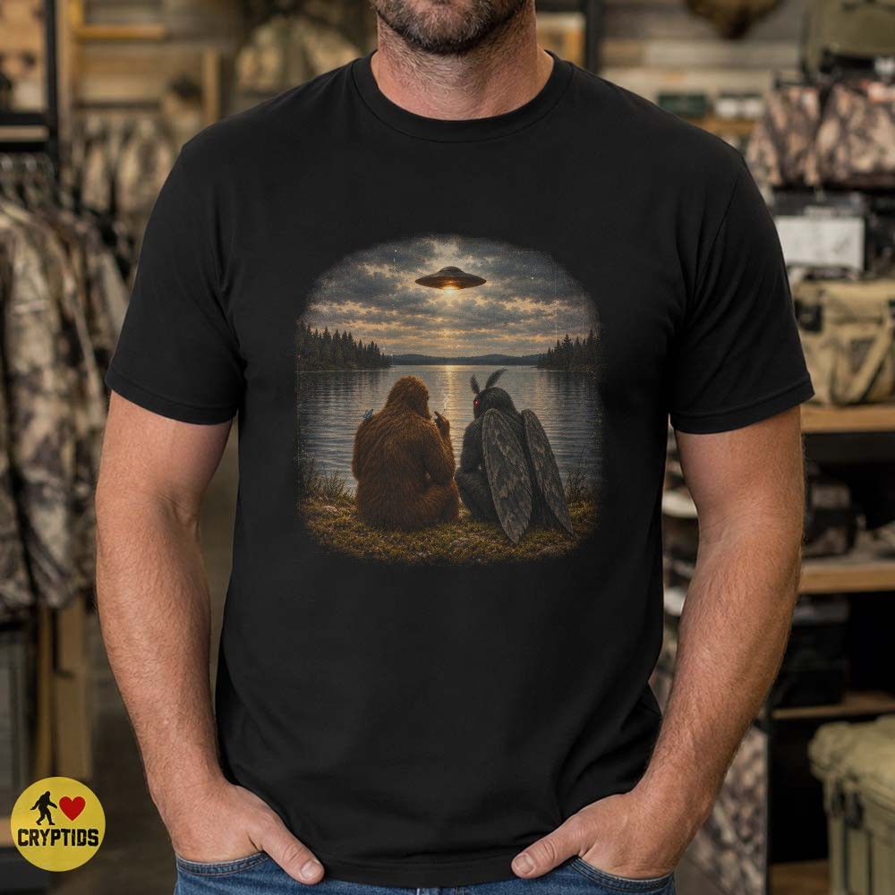Bigfoot Mothman UFO Friendship Vintage T-Shirt 5 Bigfoot Mothman UFO Friendship Vintage Shirt