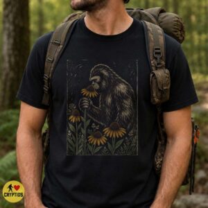 Bigfoot Smelling Wildflowers Cottagecore Aesthetic Shirt