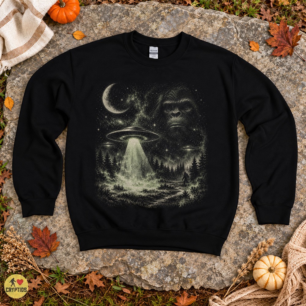 Bigfoot UFO Encounter Space Cosmic T-Shirt 4 Bigfoot UFO Encounter Space Cosmic Shirt