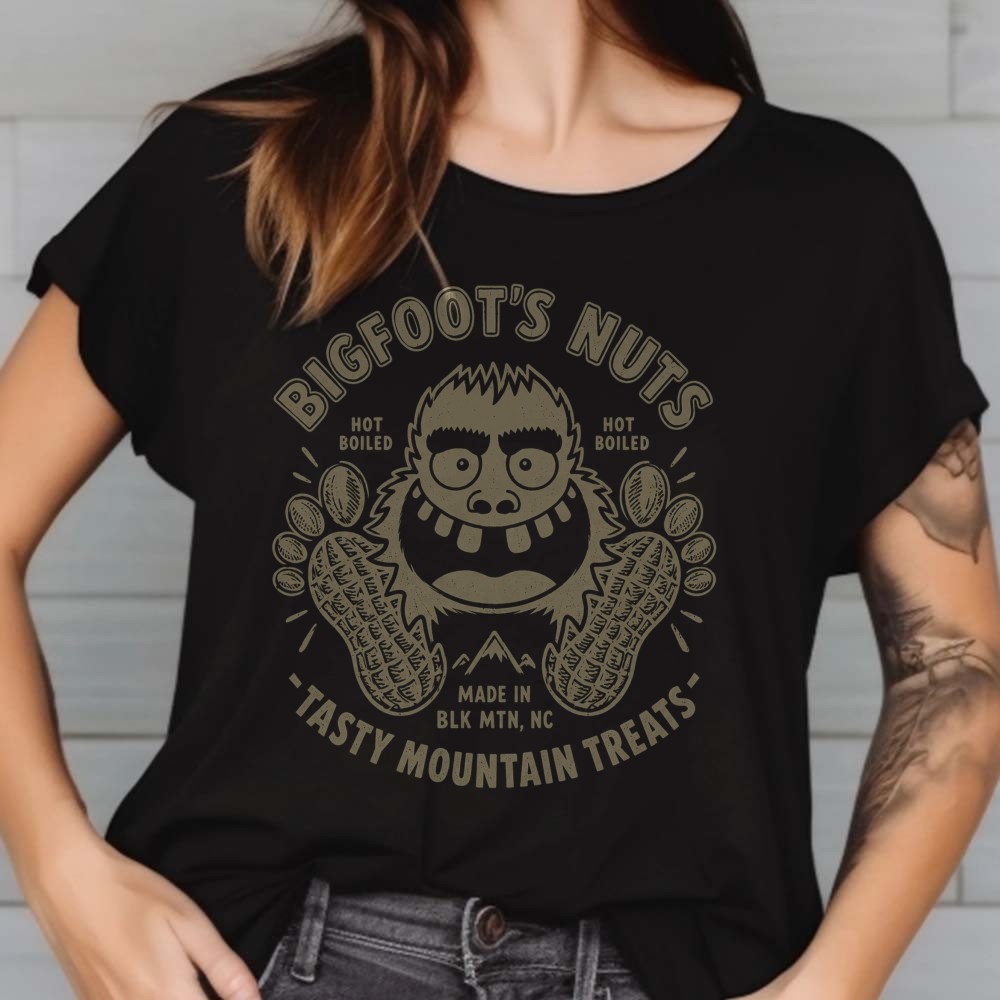 Bigfoot’s Nuts Boiled Peanuts T-Shirt, Black Mountain NC 2 Bigfoot’s Nuts Boiled Peanuts Shirt, Black Mountain NC