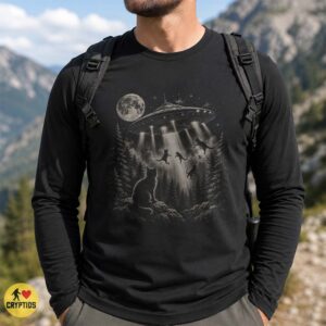 Cat UFO Abduction Vintage Alien Space Shirt