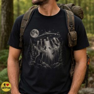 Cat UFO Abduction Vintage Alien Space Shirt