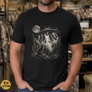 Cat UFO Abduction Vintage Alien Space Shirt