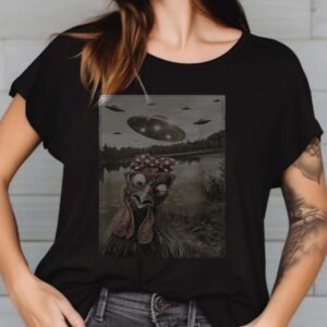 Chicken UFO Encounter Paranormal Photo Shirt Funny