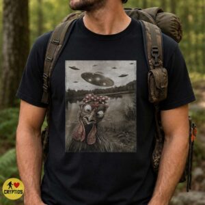 Chicken UFO Encounter Paranormal Photo Shirt Funny