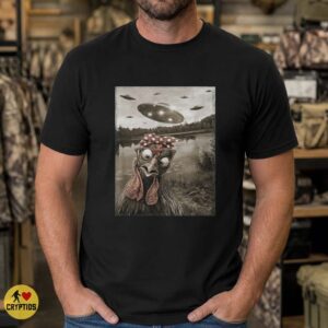 Chicken UFO Encounter Paranormal Photo Shirt Funny