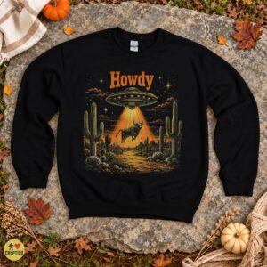 Cow UFO Abduction Howdy Vintage Western Alien T-Shirt 7 Cow UFO Abduction Howdy Vintage Western Alien Shirt